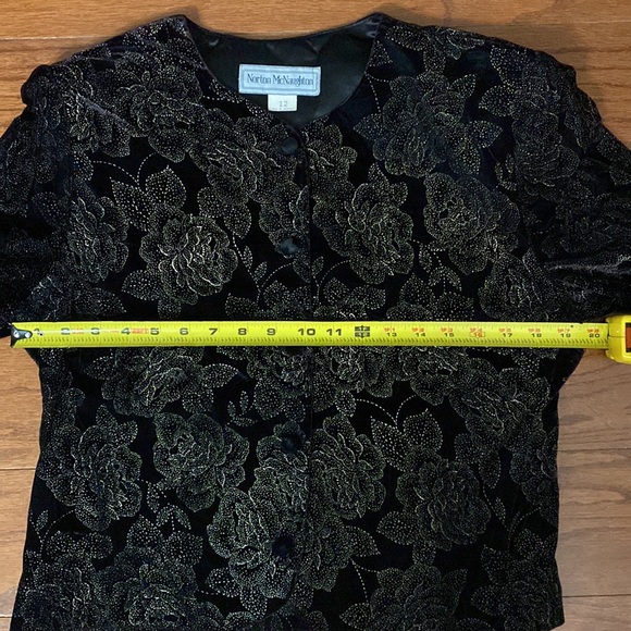Vintage Norton McNaughton blk velvet jacket - Size 12 - Picture 8 of 10